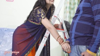 cute saree bhabhi gets naughty with her devar for rough and hard anal sex after ice massage on back